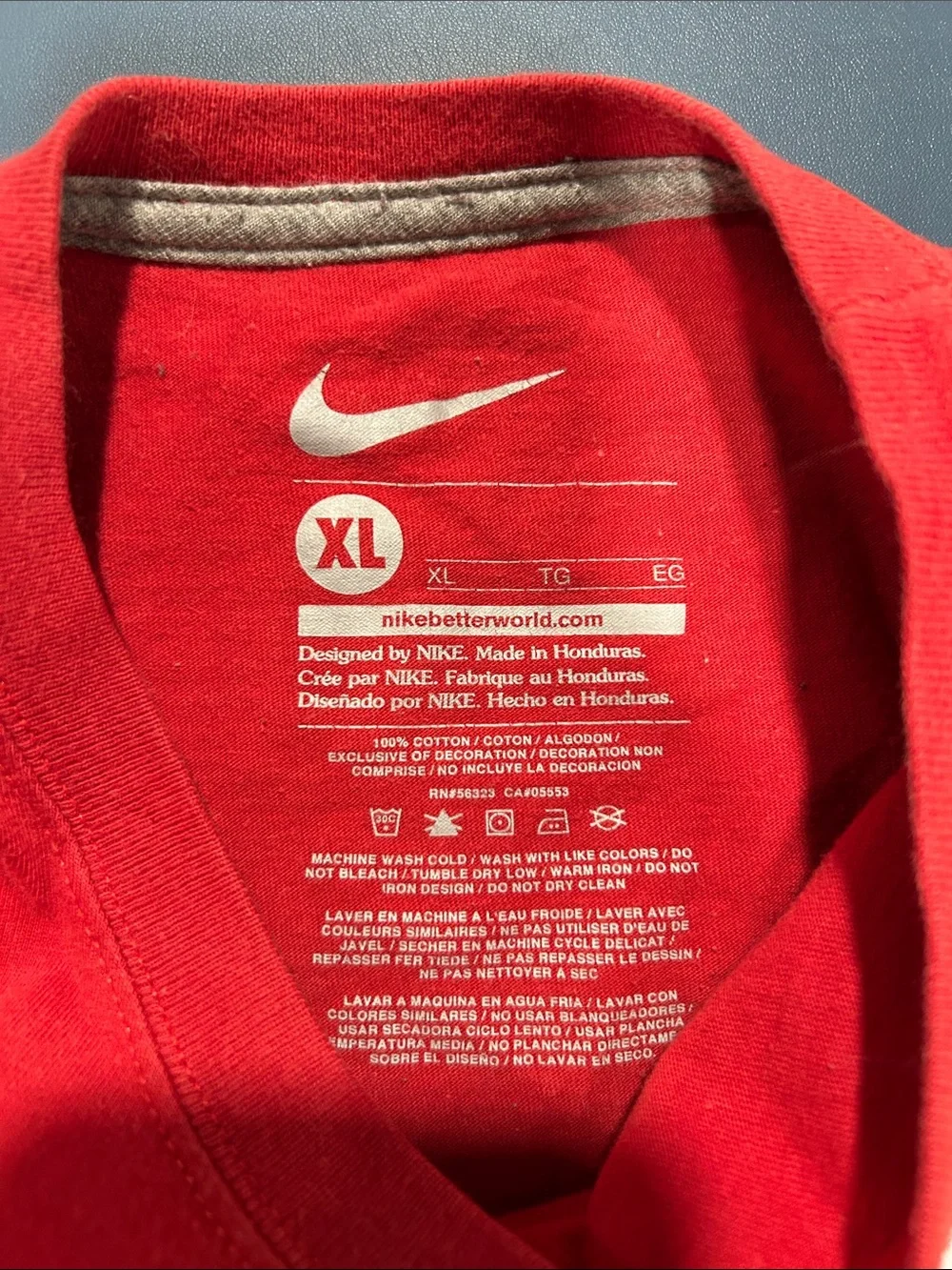 Boy’s Nike Red Tee with Gray Logo